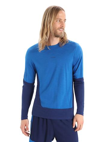 Lazurite / Royal Navy Icebreaker ZoneKnit™ Merino T-Shirt Men's Long Sleeve | AU 1232YXFU